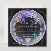 Elegantes Lila Blumenzwiebelkuchen Dankeskarte (Vorderseite)
