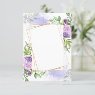 Elegantes lila-blumiges Hochzeitsbudget leer Einladung
