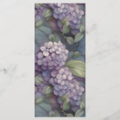 Elegantes lila Boho Wasserfarbenfloral Wedding Men Menükarte (Rückseite)