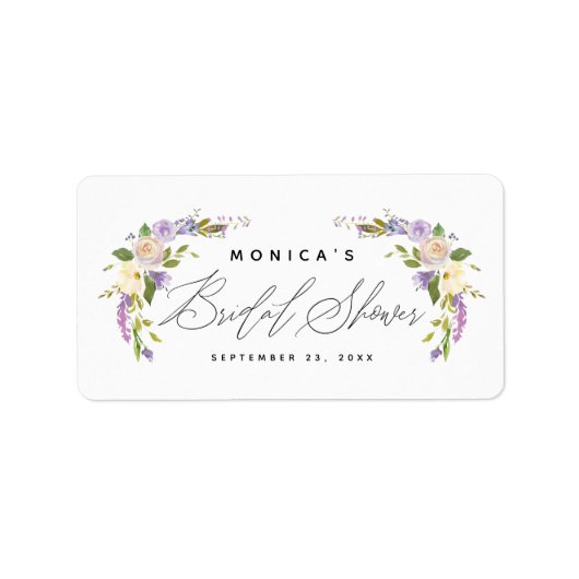 Elegantes Lila Brautparty Adressaufkleber (Vorne)