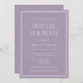 Elegantes Lila Brautparty Einladung (Vorne/Hinten)