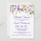 Elegantes Lila Brautparty Einladung (Vorderseite)