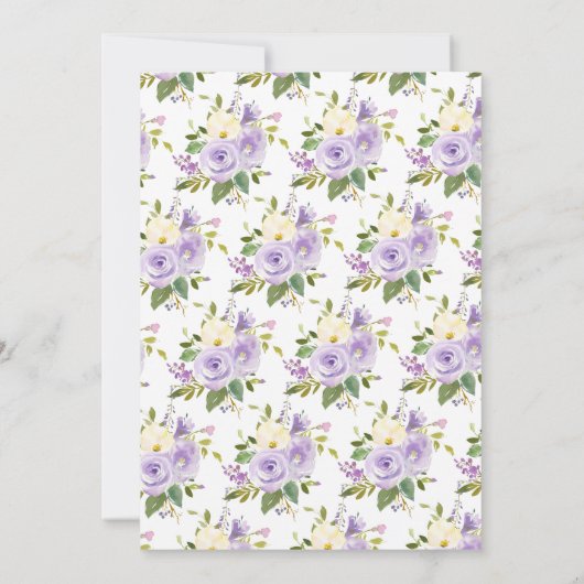 Elegantes Lila Brautparty Einladung (Rückseite)