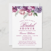 Elegantes Lila Brautparty Einladung (Vorderseite)