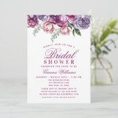 Elegantes Lila Brautparty Einladung (Stehend Vorderseite)