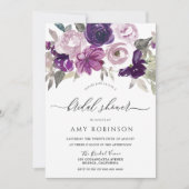 Elegantes Lila Brautparty Einladung (Vorderseite)