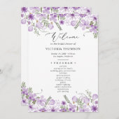 Elegantes Lila Brautparty Einladung (Vorne/Hinten)