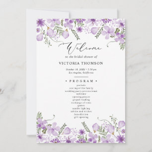 Elegantes Lila Brautparty Einladung