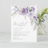 Elegantes Lila Brautparty Einladung (Stehend Vorderseite)