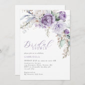 Elegantes Lila Brautparty Einladung (Vorne/Hinten)