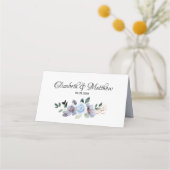 Elegantes Lila Brautparty Hochzeit Platzkarte (Rückseite)