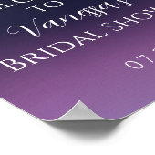 Elegantes, Lila Brautparty mit Blumen Willkommen Poster (Ecke)
