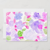 Elegantes lila Brautparty mit floralen Farben Einladung (Rückseite)