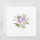 Elegantes Lila Brautparty mit weißer Blüte Einladung (Rückseite)