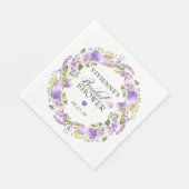 Elegantes Lila Brautparty Serviette (Ecke)