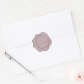 Elegantes Lila Cassis Monogram Wedding Wax Siegel Runder Aufkleber (Umschlag)