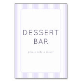 Elegantes lila Dessertbar-Schild Tischnummer (Rückseite)