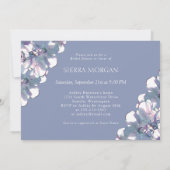 Elegantes Lila Dusty Blue Silver Brautparty Einladung (Rückseite)