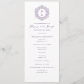 Elegantes lila Erbstück-Hochzeit Programm (Vorderseite)