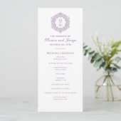 Elegantes lila Erbstück-Hochzeit Programm (Stehend Vorderseite)