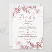 Elegantes Lila Eucalyptus Girly Baby Shower Party Einladung (Vorderseite)