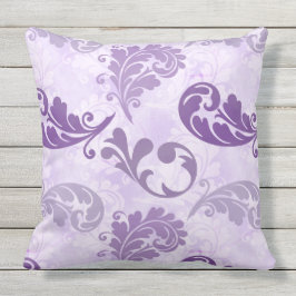 Elegantes Lila Feathers-Muster Kissen