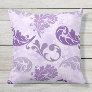 Elegantes Lila Feathers-Muster Kissen
