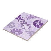 Elegantes lila Feder-Muster Fliese (Seite)