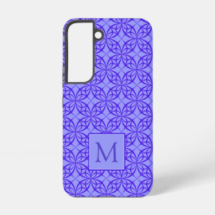 Elegantes lila Filigranmuster-Monogramm Samsung Galaxy Hülle