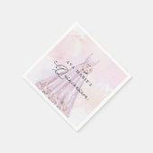 Elegantes Lila Flora Quinceñera Party Napkins Serviette (Ecke)