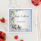 Elegantes Lila Flora- und Schmetterlingspapier Nap Serviette (Beispiel)