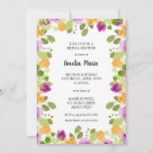 Elegantes Lila florales Brautparty Einladung (Vorderseite)