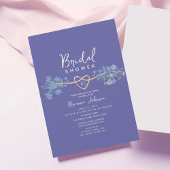 Elegantes Lila florales Brautparty Einladung