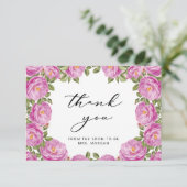 Elegantes Lila florales Brautparty Vielen Dank Karte (Stehend Vorderseite)