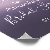 Elegantes Lila florales Brautparty Willkommen Poster (Ecke)