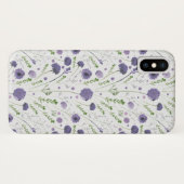 Elegantes, Lila, florales Muster Case-Mate iPhone Hülle (Rückseite (Horizontal))