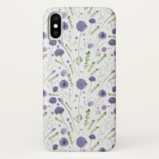 Elegantes, Lila, florales Muster Case-Mate iPhone Hülle (Rückseite)