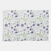 Elegantes, Lila, florales Muster Geschirrtuch (Horizontal)