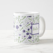 Elegantes, Lila, florales Muster Jumbo-Tasse (Vorderseite Rechts)