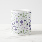 Elegantes, Lila, florales Muster Jumbo-Tasse (Vorderseite)