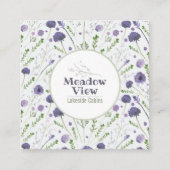 Elegantes, Lila, florales Muster Quadratische Visitenkarte (Vorderseite)