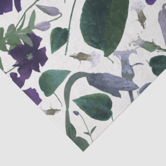 Elegantes, Lila, florales Muster Seidenpapier (Ausschnitt)