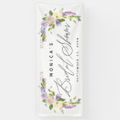 Elegantes Lila, florales Personalisiertes Brautpar Banner (Vertikal)
