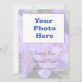 Elegantes lila Foto Hochzeit Einladung (Rückseite)