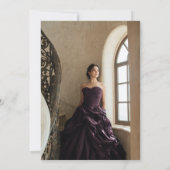 Elegantes Lila Foto Quinceañera 15. Geburtstag Einladung (Rückseite)