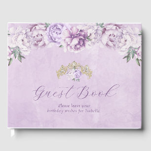 Elegantes Lila Gästebuch in Quinceñera