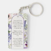 Elegantes Lila Gedenkgebet Schlüsselanhänger (Rückseite)