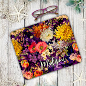 Elegantes, lila-gelbes Blumenmuster Mousepad