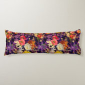 Elegantes, lila-gelbes Blumenmuster Seitenschläferkissen (Vorderseite)