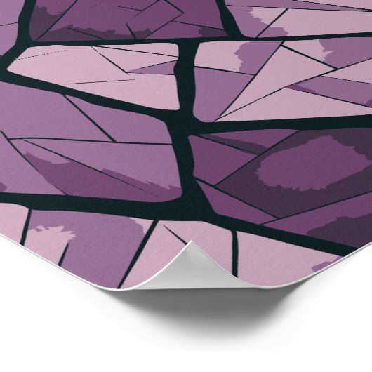 Elegantes Lila geometrisches Glasdesign Poster (Ecke)